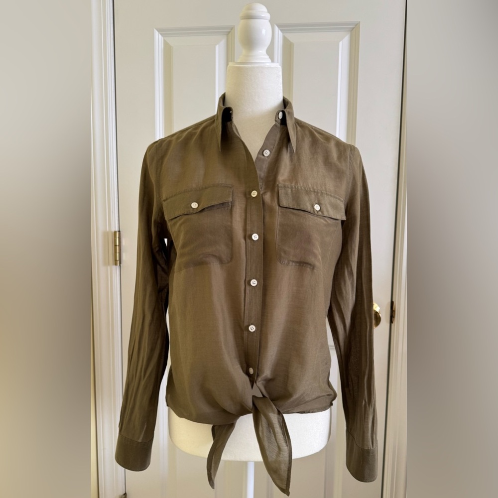 Ralph Lauren Olive Green Button-Front Shirt